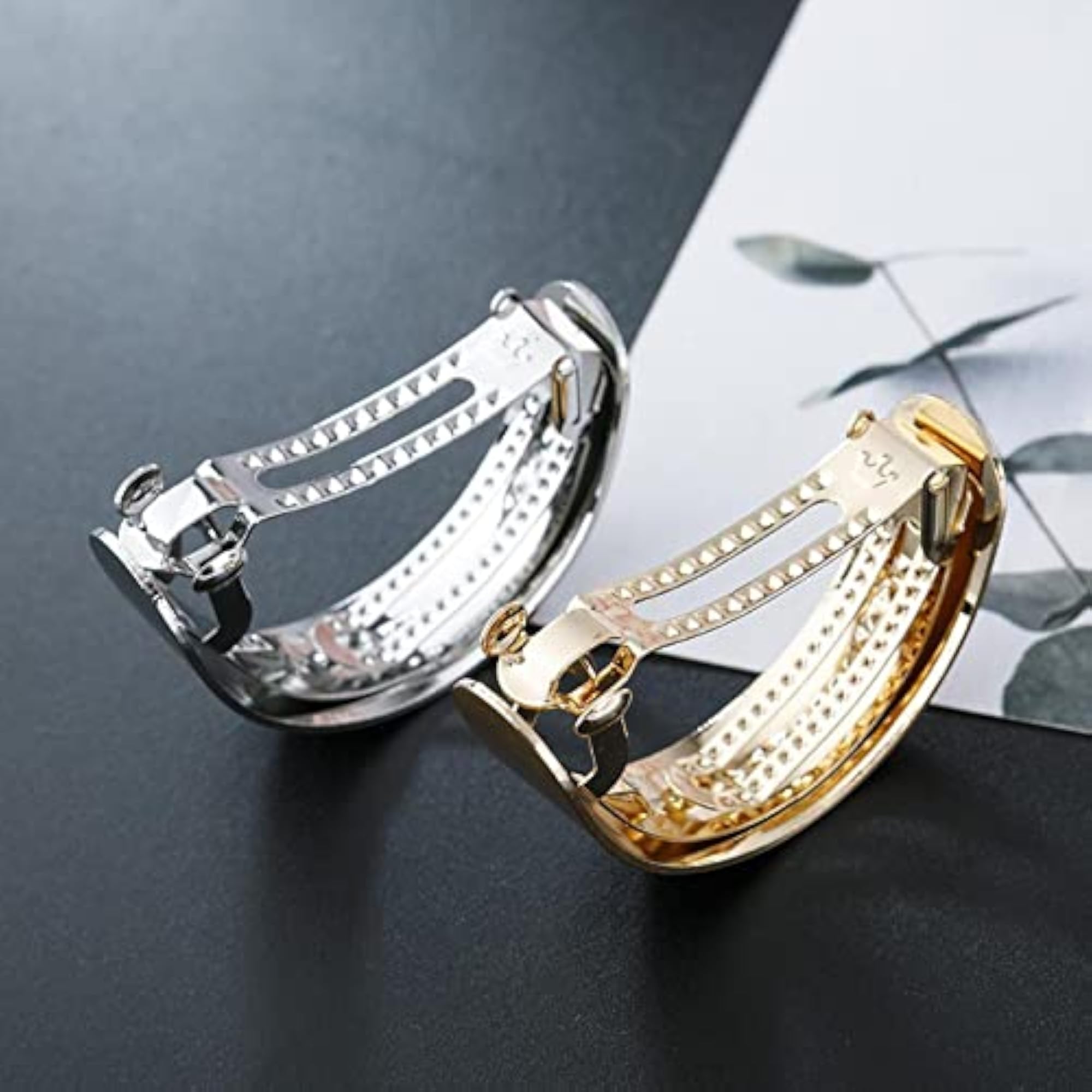 3xSmooth Surface Hair Barrette Semicircle French Hair Clip